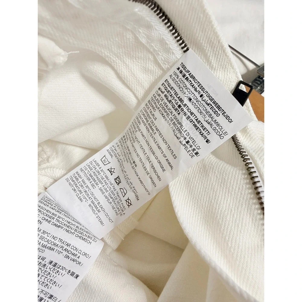 Saint Laurent‎ Paris D29 Mid-Waist Slim Straight Jeans White Size 24